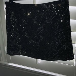 Black sparkly skirt!